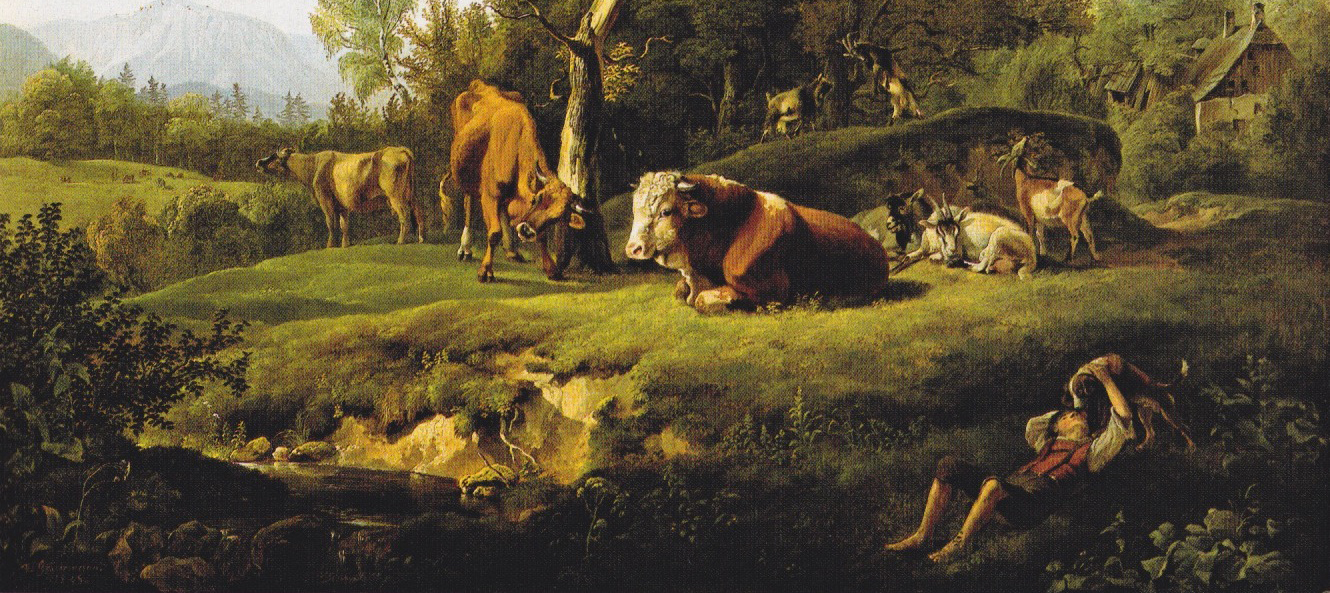 Friedrich Gauermann Mittagsrast auf der Weide Öl auf Leinwand 1825